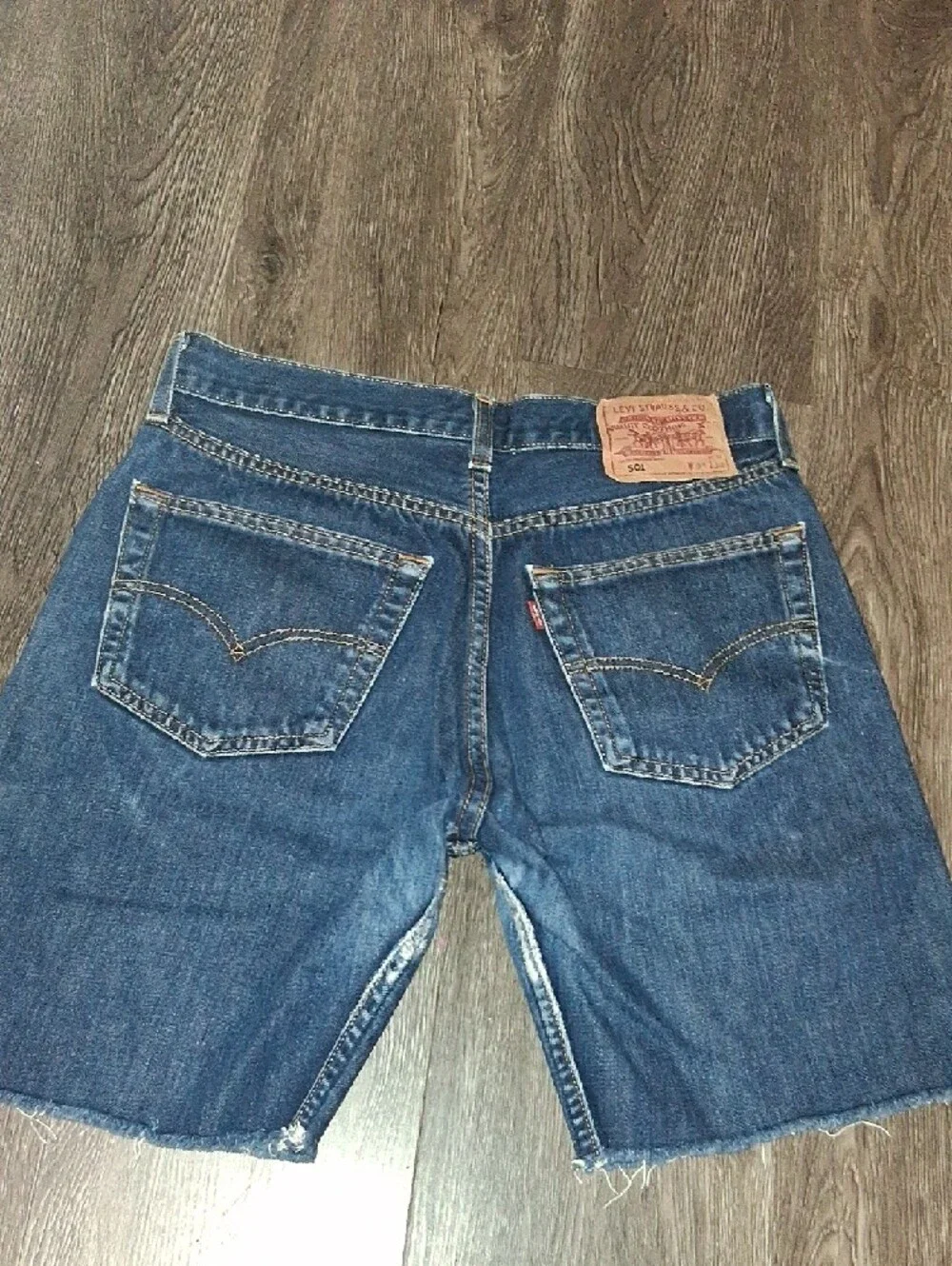 Levis Unisex Dark Blue Denim Shorts - Classic Cut